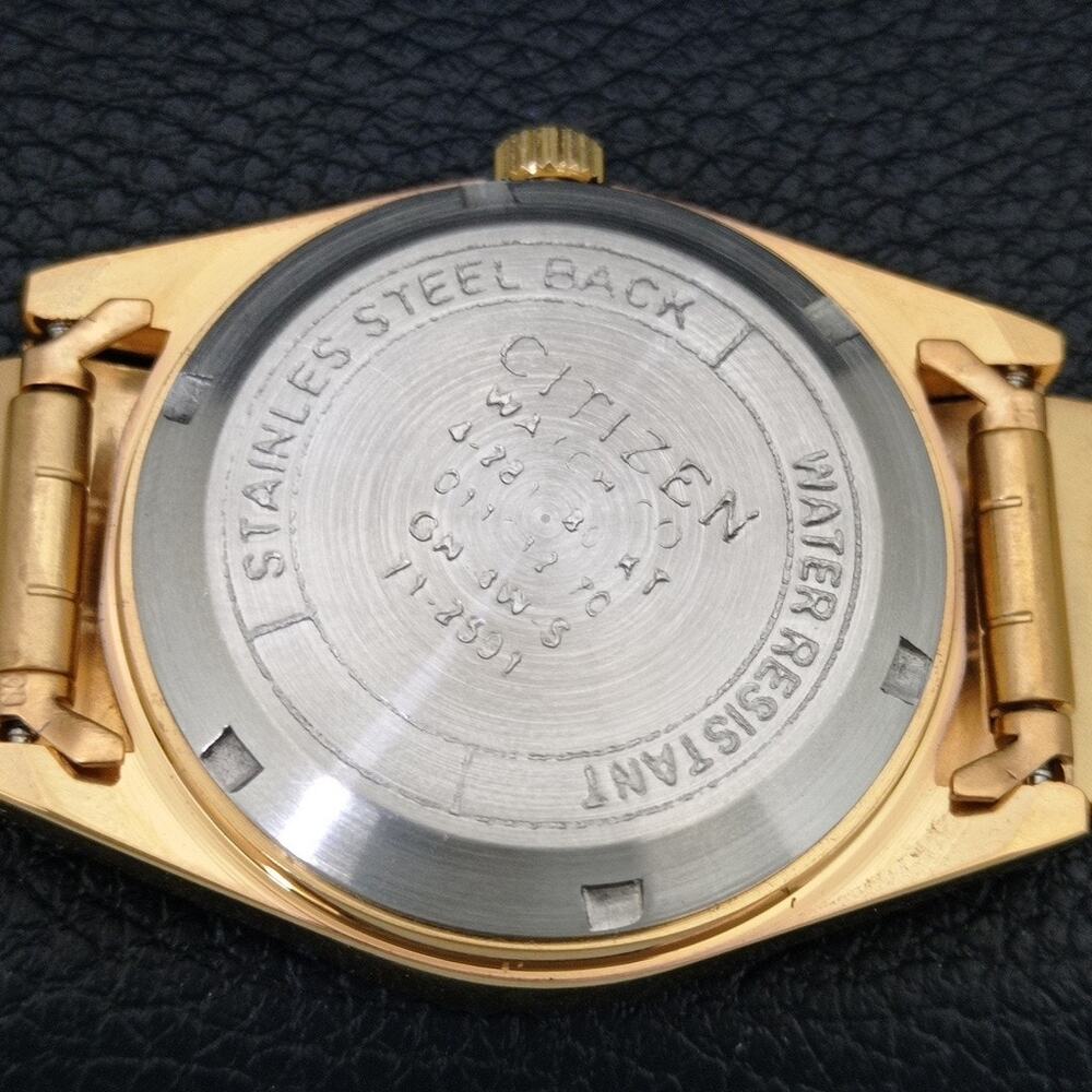 Vintage 1972 Citizen Automatic Mens Gold Watch W/daydate & White accents - Picture 8 of 10